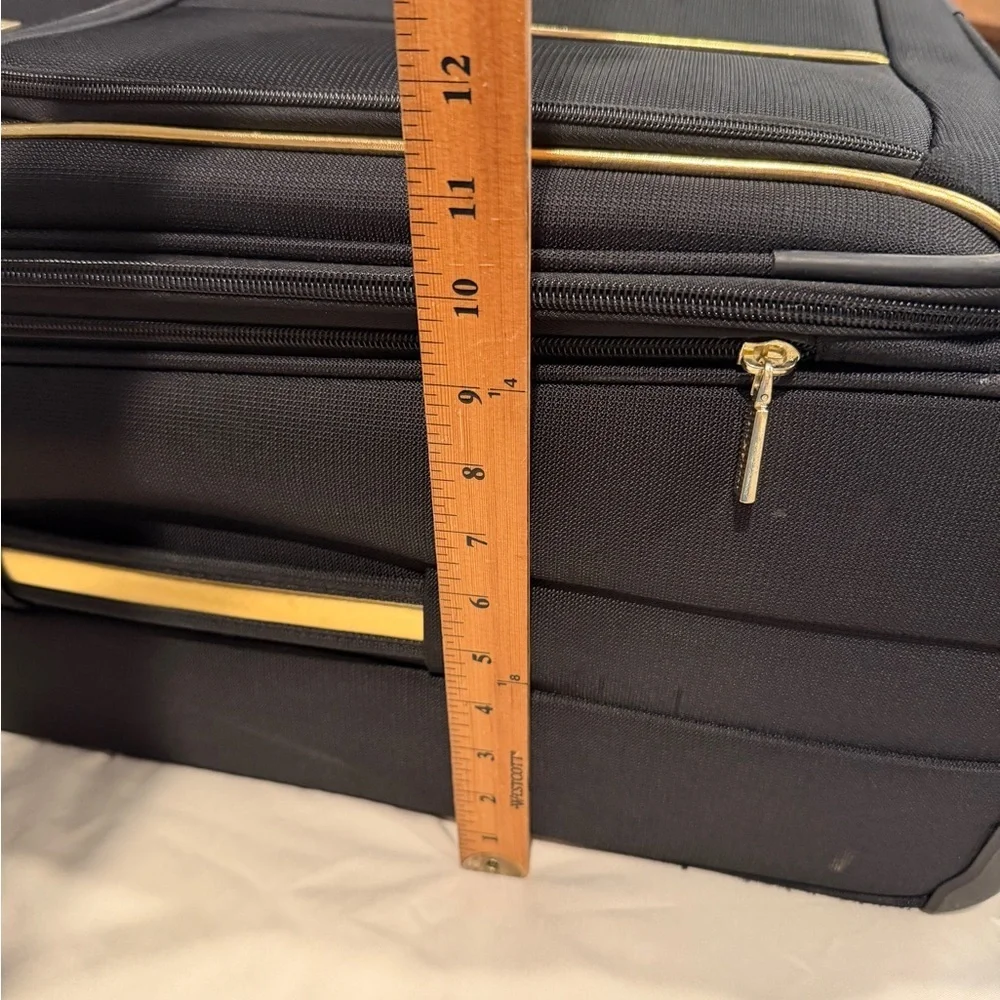 Anne Klein Classic Black and Gold Travel Roller Luggage